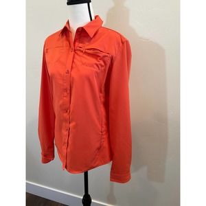 REI Co-op Sahara Solid Long-Sleeve Shirt Size S Orange EUC